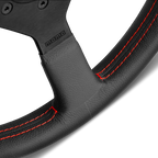 MOMO Montecarlo 350mm Steering Wheel - Black Leather, Red Stitching - view 2