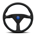 MOMO Montecarlo 350mm Steering Wheel - Black Leather, Blue Stitching