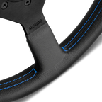 MOMO Montecarlo 350mm Steering Wheel - Black Leather, Blue Stitching - product view 4