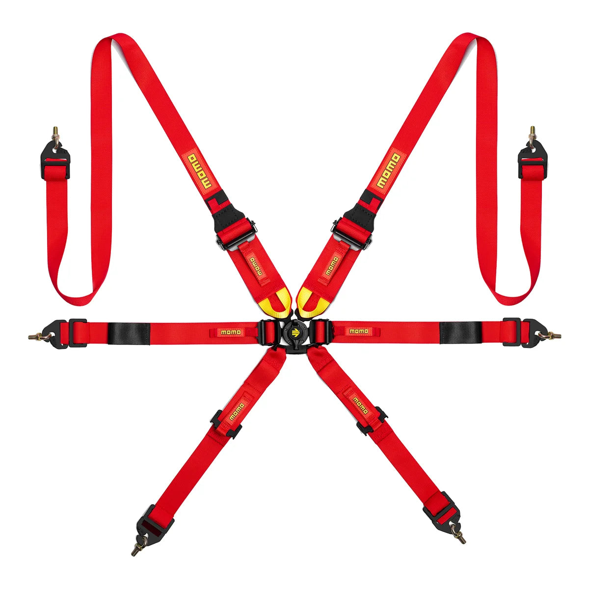 MOMO Corsa 6-Point HANS Harness - Red, Camlock