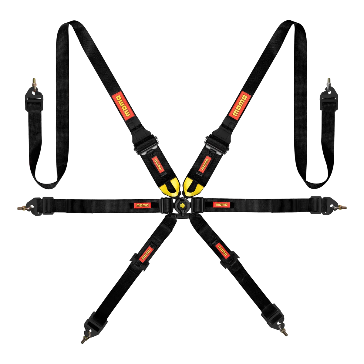 MOMO Corsa 6-Point HANS Harness - Black, Camlock