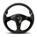 MOMO Nero 350mm Steering Wheel - Black Leather