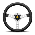 MOMO Prototipo 320mm Steering Wheel - Black Leather, Aluminum Spokes