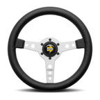 MOMO Prototipo 320mm Steering Wheel - Black Leather, Aluminum Spokes