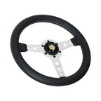 MOMO Prototipo 320mm Steering Wheel - Black Leather, Aluminum Spokes - product view 2
