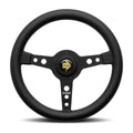 MOMO Prototipo 320mm Steering Wheel - Black Leather, Black Anodized Spokes