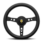 MOMO Prototipo 320mm Steering Wheel - Black Leather, Black Anodized Spokes