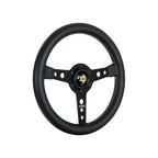 MOMO Prototipo 320mm Steering Wheel - Black Leather, Black Anodized Spokes - product view 2