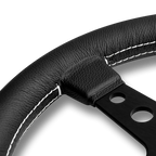 MOMO Prototipo 320mm Steering Wheel - Black Leather, Black Anodized Spokes - product view 4