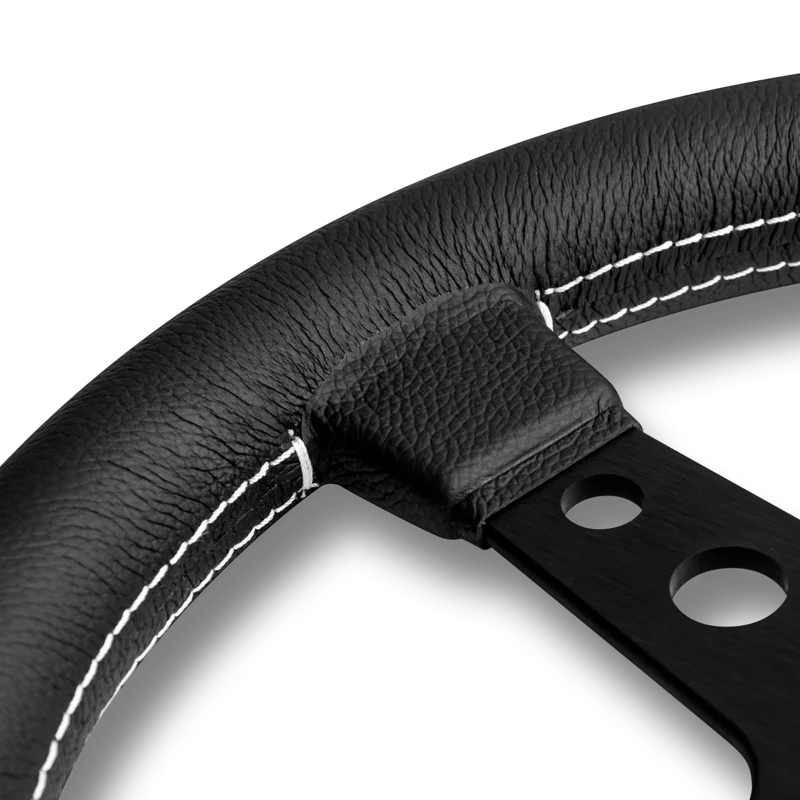 MOMO Prototipo 320mm Steering Wheel - Black Leather, Black Anodized Spokes - product view 4