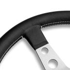 MOMO Prototipo 350mm Steering Wheel - Black Leather, Aluminum Spokes - view 2