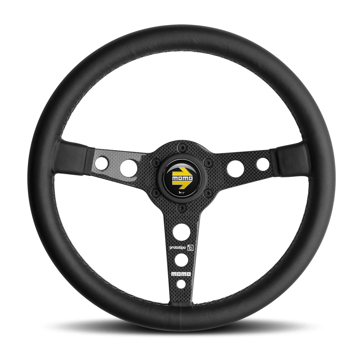 MOMO Prototipo 6C 350mm Steering Wheel - Black Leather