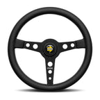 MOMO Prototipo 350mm Steering Wheel - Black Leather, Black Anodized Spokes