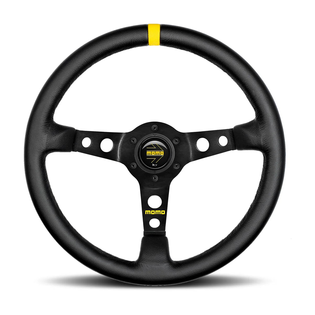 MOMO MOD. 07 350mm Steering Wheel - Black Leather