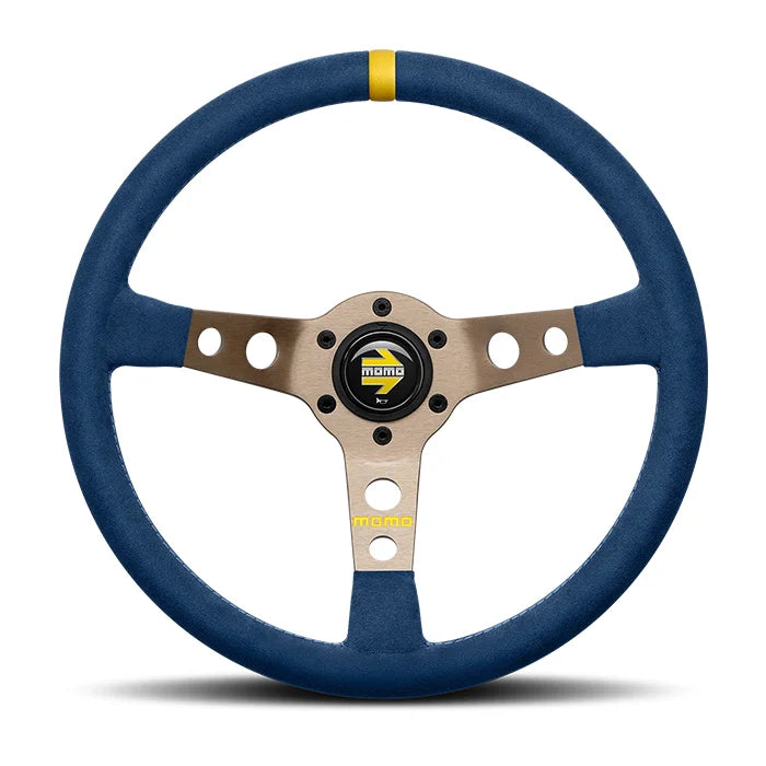 MOMO MOD. 07 Microfiber 350mm Steering Wheel - Blue Microfiber