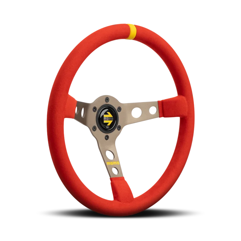 MOMO MOD. 07 Microfiber 350mm Steering Wheel - Red Microfiber - product view 2
