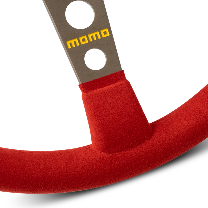 MOMO MOD. 07 Microfiber 350mm Steering Wheel - Red Microfiber - product view 3
