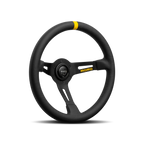 MOMO MOD. 08 330mm Steering Wheel - Black Leather, Black Anodized Spokes - product view 2