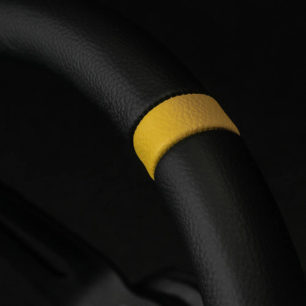 MOMO MOD. 08 330mm Steering Wheel - Black Leather, Black Anodized Spokes - product view 5