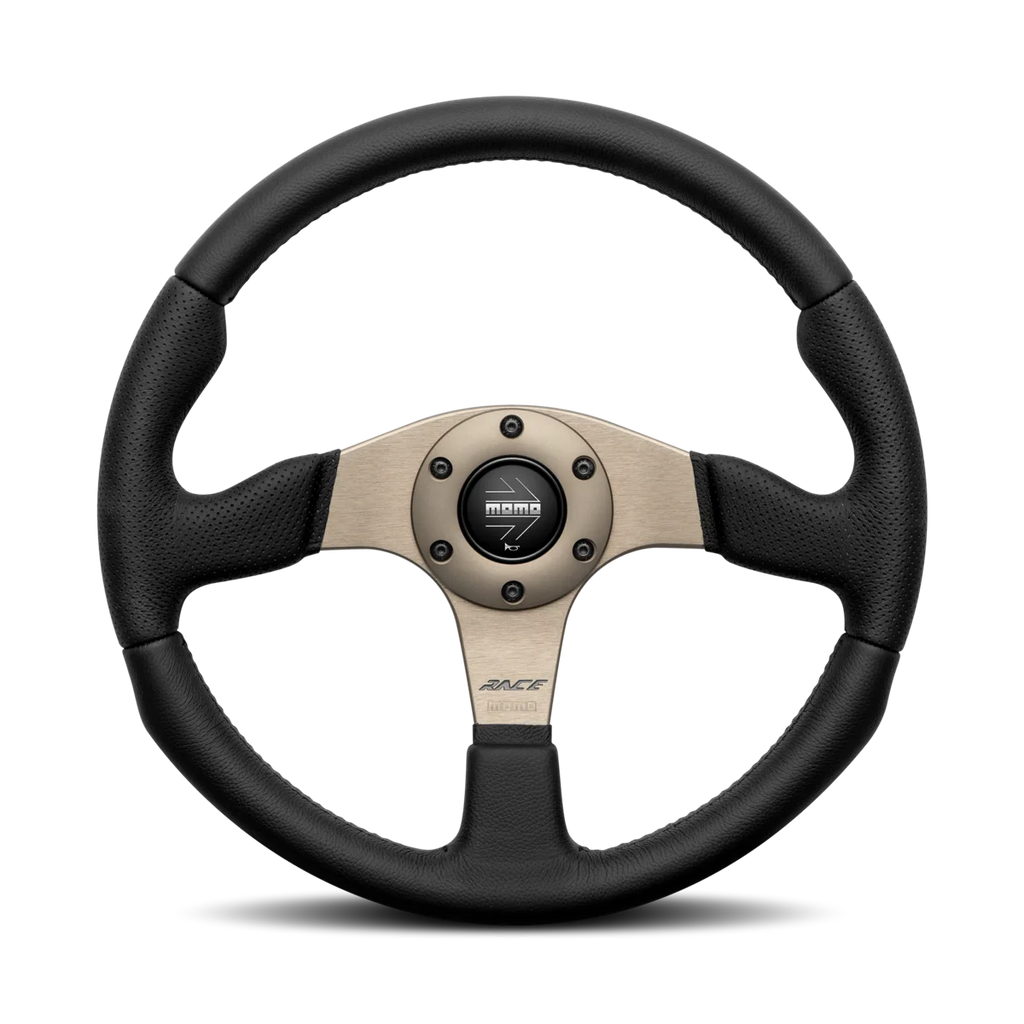 MOMO Race 2.0 350mm Steering Wheel - Black Leather