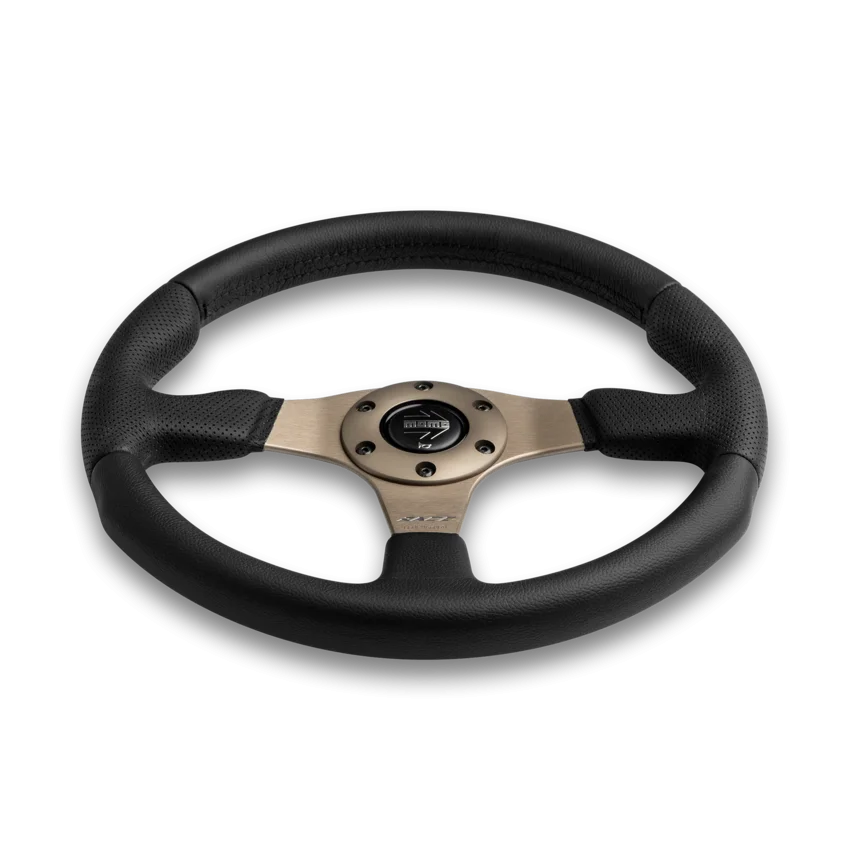 MOMO Race 2.0 350mm Steering Wheel - Black Leather - product view 2