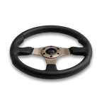 MOMO Race 2.0 350mm Steering Wheel - Black Leather - product view 2