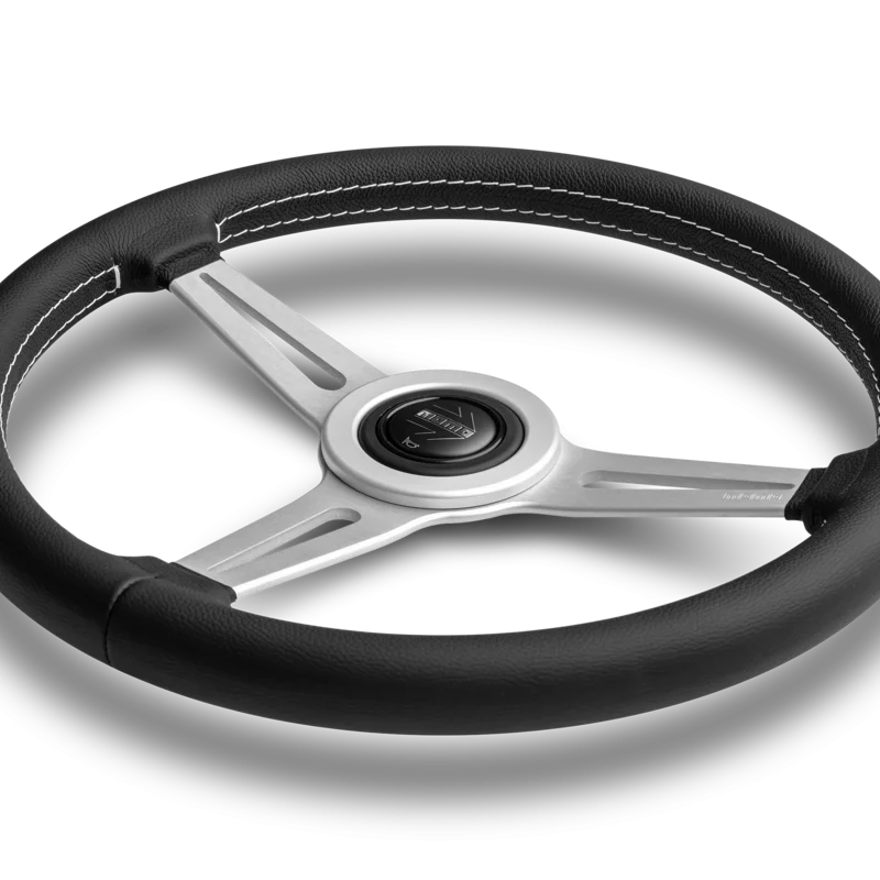 MOMO Retro 360mm Steering Wheel - Black Leather - product view 2