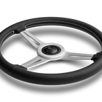 MOMO Retro 360mm Steering Wheel - Black Leather - product view 2