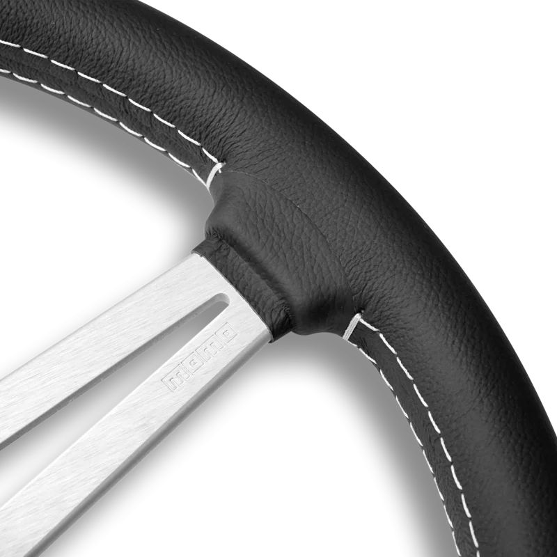 MOMO Retro 360mm Steering Wheel - Black Leather - product view 3
