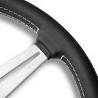 MOMO Retro 360mm Steering Wheel - Black Leather - product view 3