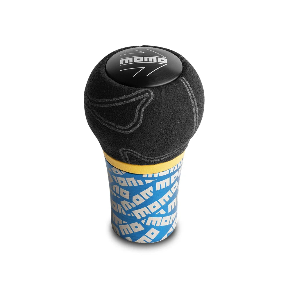 MOMO Ultra Shift Knob - Blue Aluminum & Alcantara