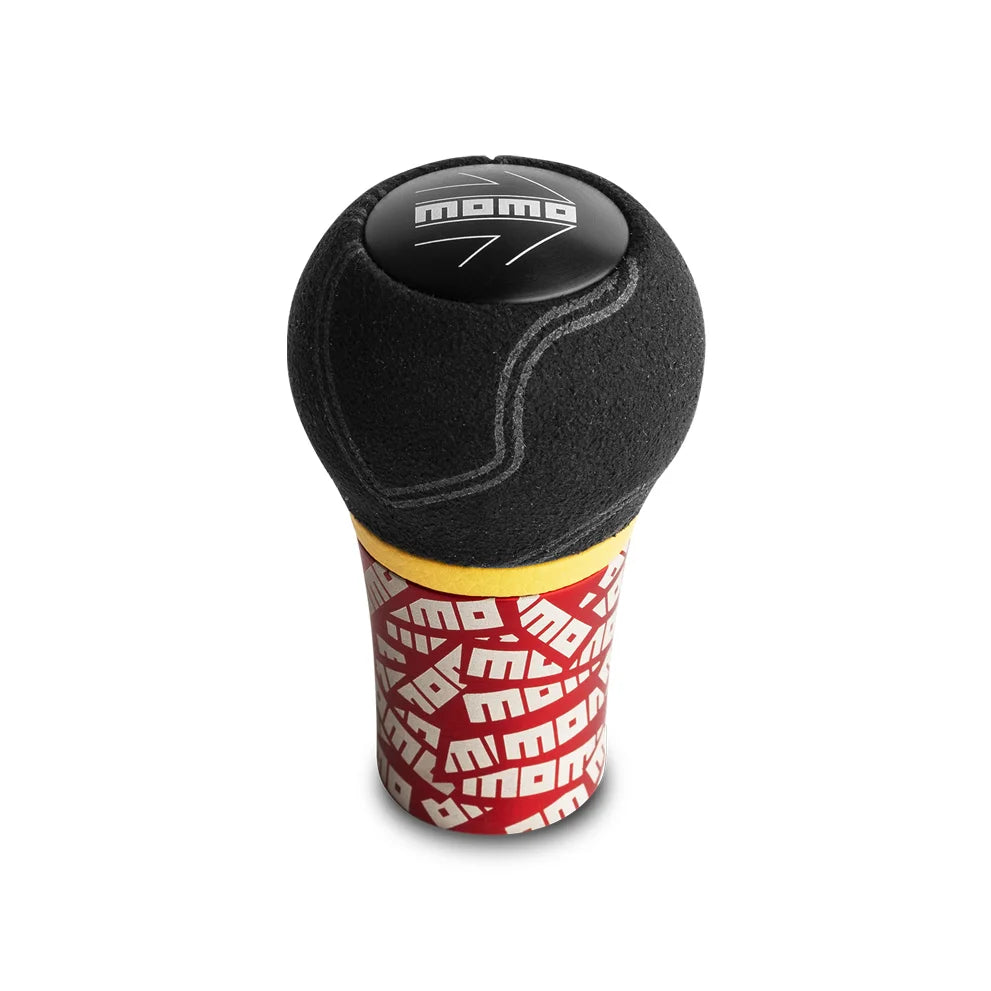 MOMO Ultra Shift Knob - Red Aluminum & Alcantara