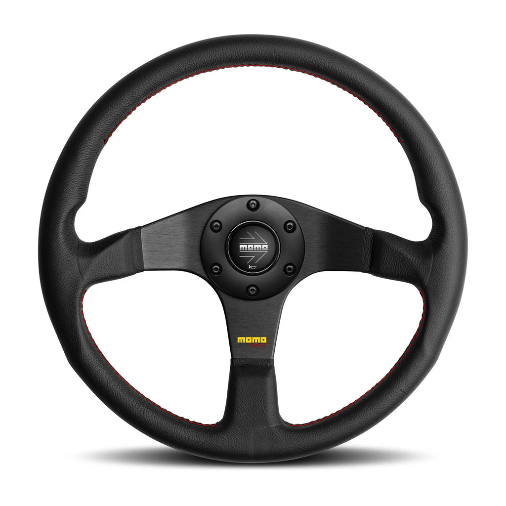 MOMO Tuner 350mm Steering Wheel - Black Leather