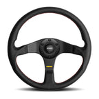 MOMO Tuner 350mm Steering Wheel - Black Leather