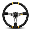MOMO Ultra 350mm Steering Wheel - Premium Microfiber, Black Anodized Spokes
