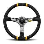 MOMO Ultra 350mm Steering Wheel - Premium Microfiber, Black Anodized Spokes