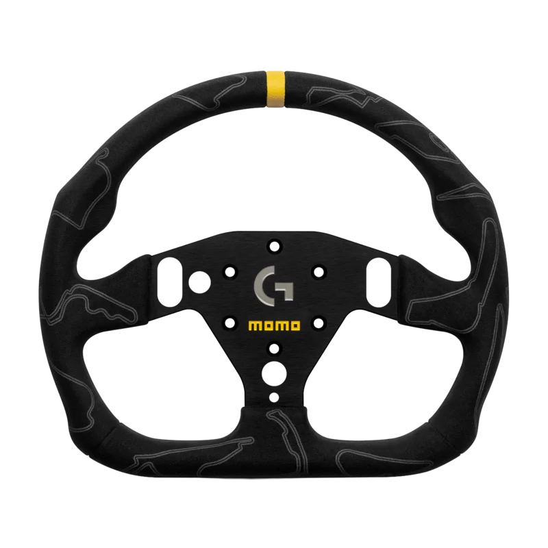 MOMO SIM GT PRO 320 TRACKS Sim Racing Wheel - Premium Microfiber, Black Stitching