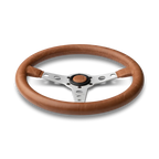 MOMO Prototipo Heritage 350mm Steering Wheel - Brown Distressed Leather, Aluminum Spokes - view 2