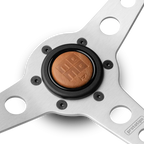 MOMO Prototipo Heritage 350mm Steering Wheel - Brown Distressed Leather, Aluminum Spokes - view 4