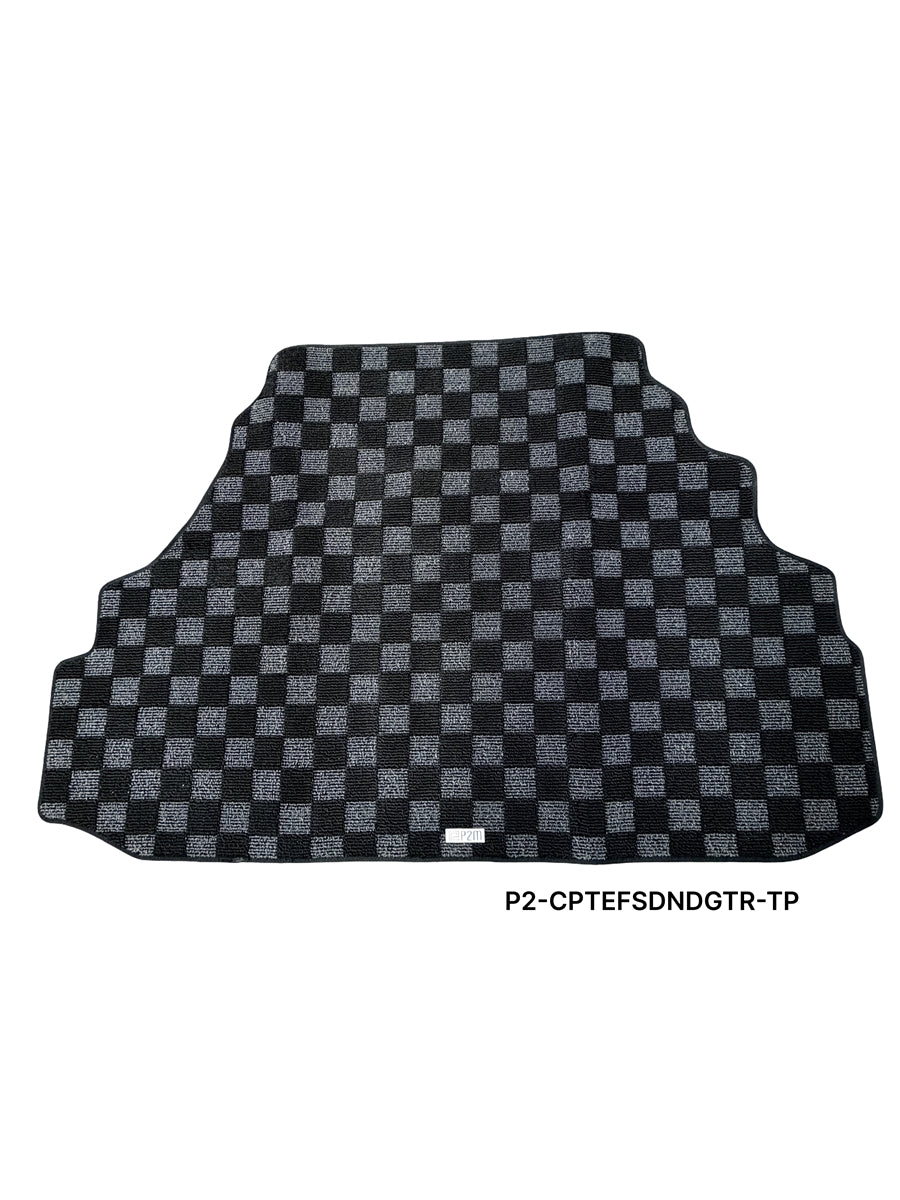 Phase 2 Motortrend (P2M) Checkered Carpet Race Trunk Mat - Honda Civic EF Sedan (1988-1991)