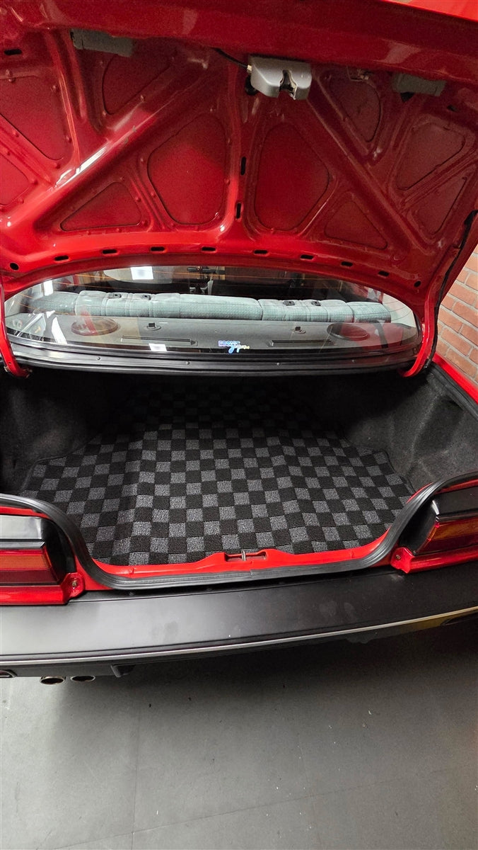 Phase 2 Motortrend (P2M) Checkered Carpet Race Trunk Mat - Honda Civic EF Sedan (1988-1991)