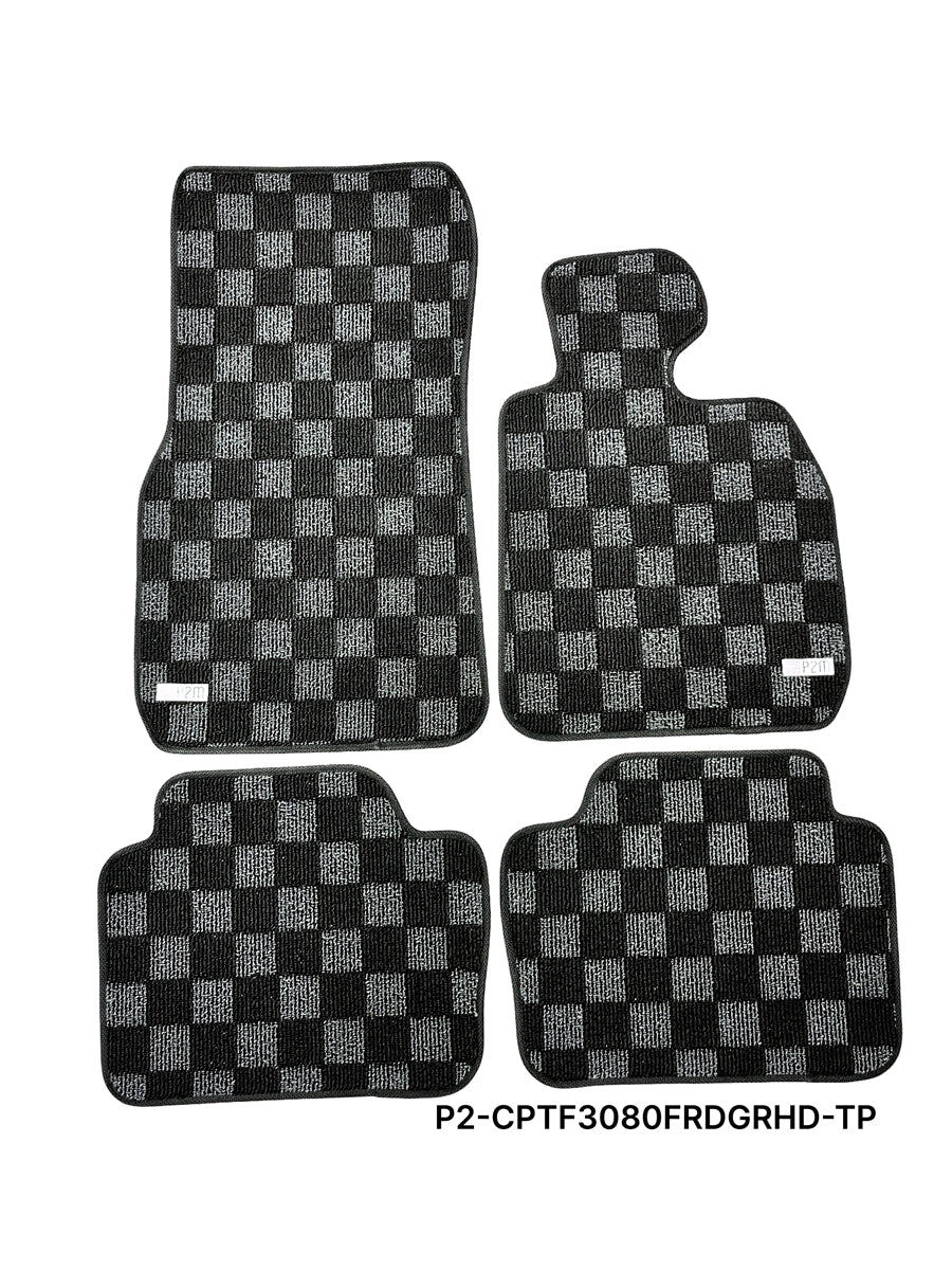 Phase 2 Motortrend (P2M) RHD Checkered Carpet Race Floor Mats - BMW F30/F80 3 Series (2014-2018)