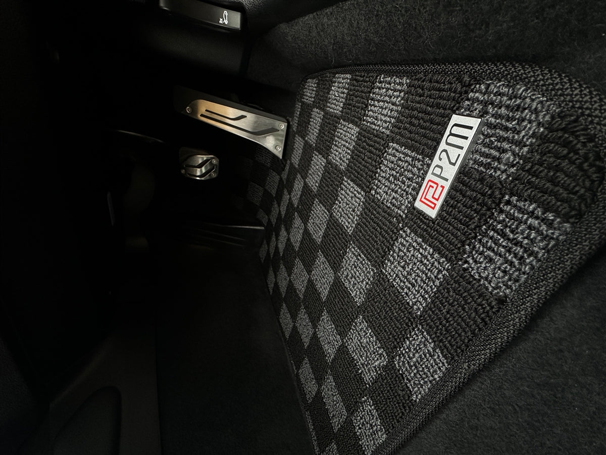 Phase 2 Motortrend (P2M) RHD Checkered Carpet Race Floor Mats - BMW F22/F87 2 Series