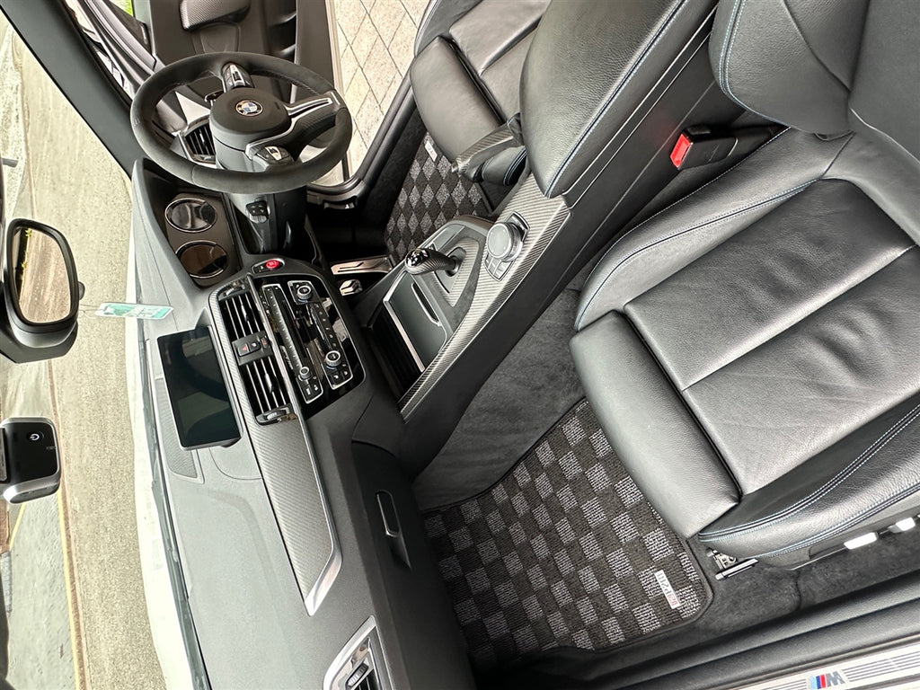 Phase 2 Motortrend (P2M) RHD Checkered Carpet Race Floor Mats - BMW F22/F87 2 Series