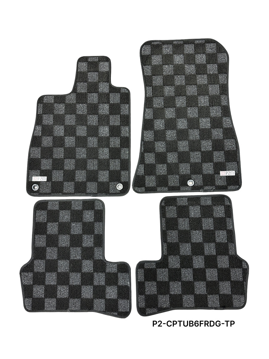 Phase 2 Motortrend (P2M) Checkered Carpet Race Floor Mats - Acura TLX 2nd Gen (2021-2026)