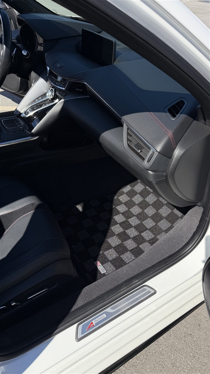 Phase 2 Motortrend (P2M) Checkered Carpet Race Floor Mats - Acura TLX 2nd Gen (2021-2026)