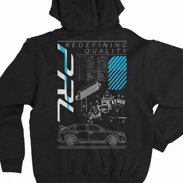 PRL-HOOD-BPRINT-BLK - PRL Blueprint Hoodie - Black - Product gallery image 3