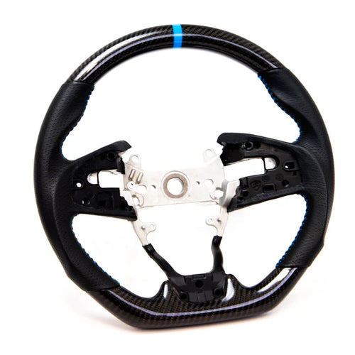PRL Motorsports Steering Wheel - Carbon & Leather w/ Blue Stitching - Honda Civic (2016-2021)