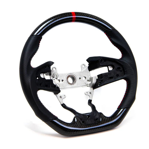 PRL Motorsports Steering Wheel - Carbon & Leather w/ Red Stitching - Honda Civic (2016-2021)