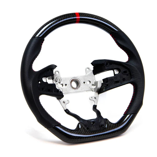 PRL Motorsports Steering Wheel - Carbon & Leather w/ Red Stitching - Honda Civic (2016-2021)